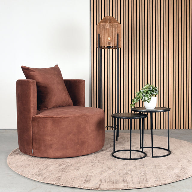 LABEL51 Fauteuil Evy - Rust - Velours - 90 cm van LABEL51 – Luxe comfort op maat van PureWonen. Vraag naar de beste prijs.