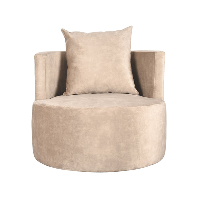 LABEL51 Fauteuil Evy - Zand - Velours - 90 cm van LABEL51 – Luxe comfort op maat van PureWonen. Vraag naar de beste prijs.