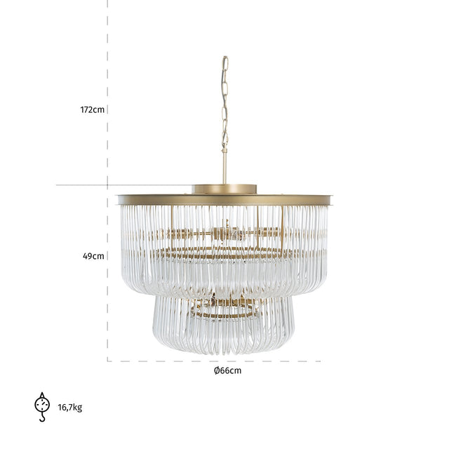 Hanglamp Romy (Brushed Gold) van Richmond Interiors – Luxe comfort op maat van PureWonen. Vraag naar de beste prijs.