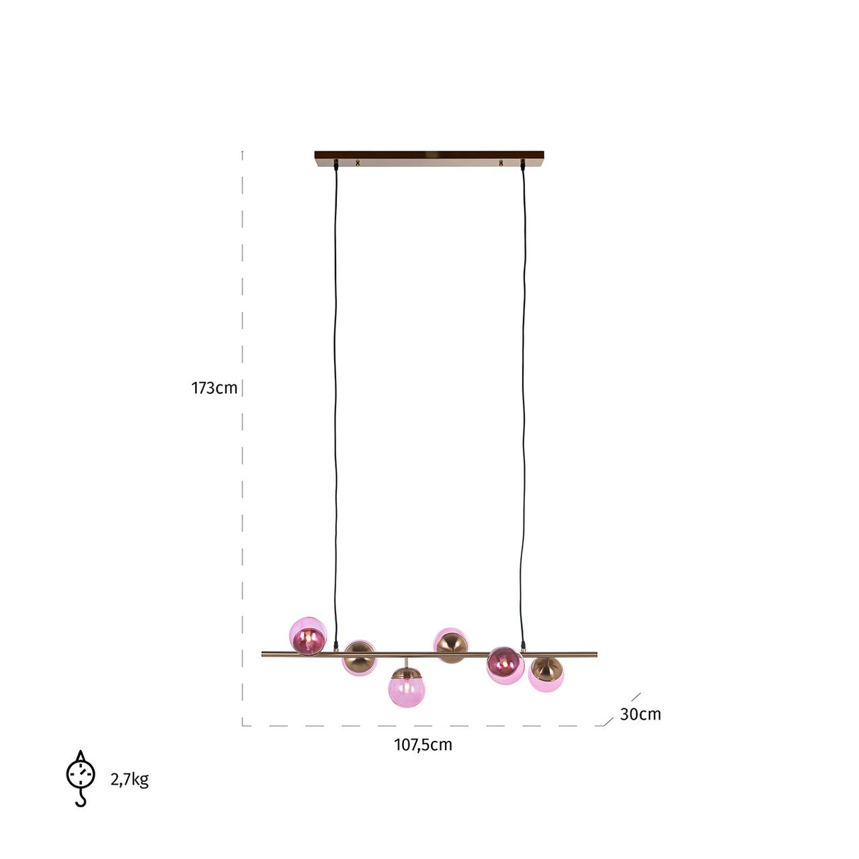 Hanglamp Bente roze (Pink) van Richmond Interiors – Luxe comfort op maat van PureWonen. Vraag naar de beste prijs.