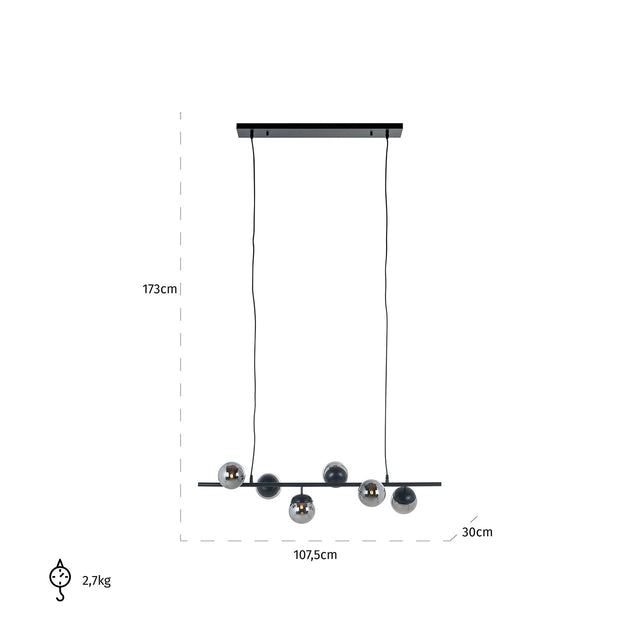 Hanglamp Bente smoked (Black) van Richmond Interiors – Luxe comfort op maat van PureWonen. Vraag naar de beste prijs.