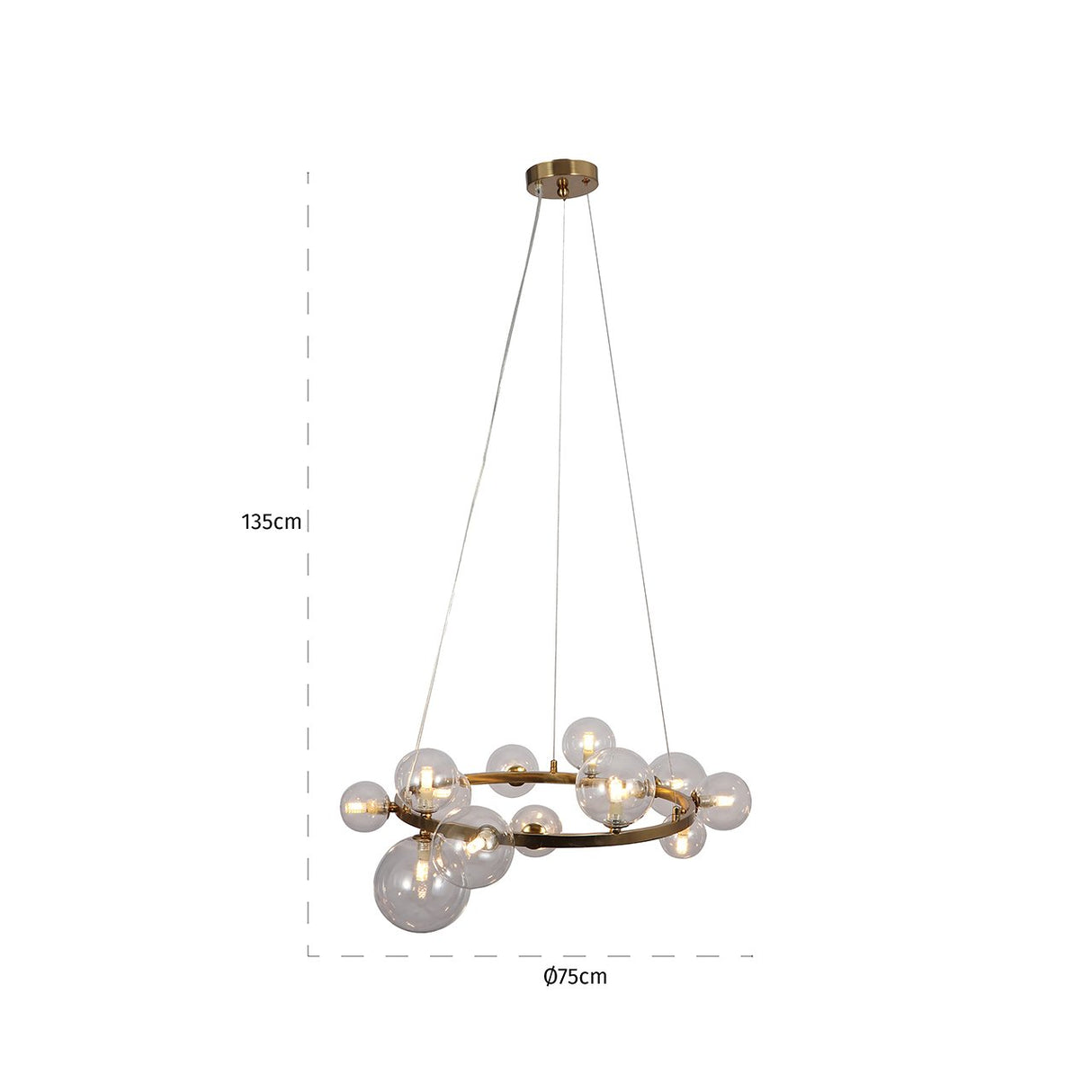 Hanglamp Yosie brushed gold (Brushed Gold) van Richmond Interiors – Luxe comfort op maat van PureWonen. Vraag naar de beste prijs.