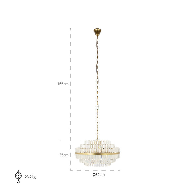 Hanglamp Desire medium (Brushed Gold) van Richmond Interiors – Luxe comfort op maat van PureWonen. Vraag naar de beste prijs.