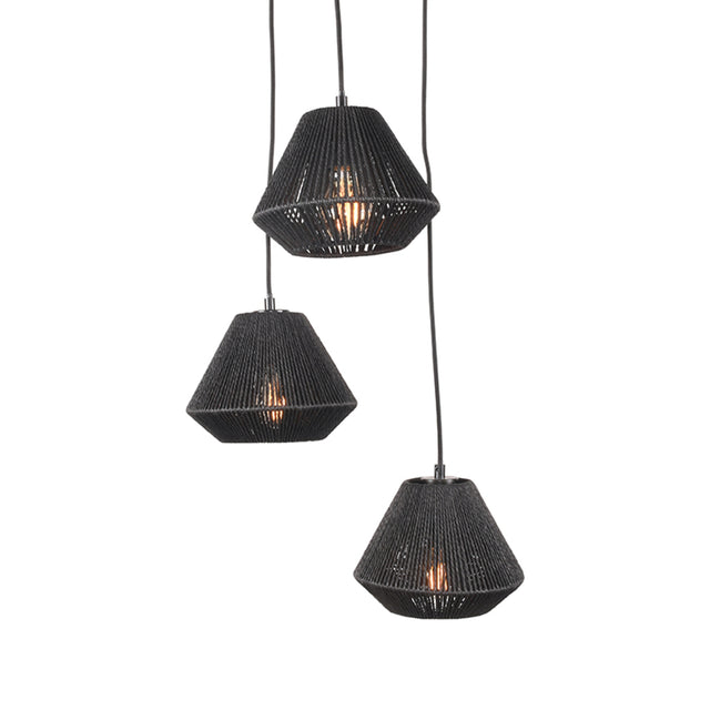 LABEL51 Hanglamp Ibiza - Zwart - Jute - 3-Lichts van LABEL51 - laagste prijs offerte van PureWonen