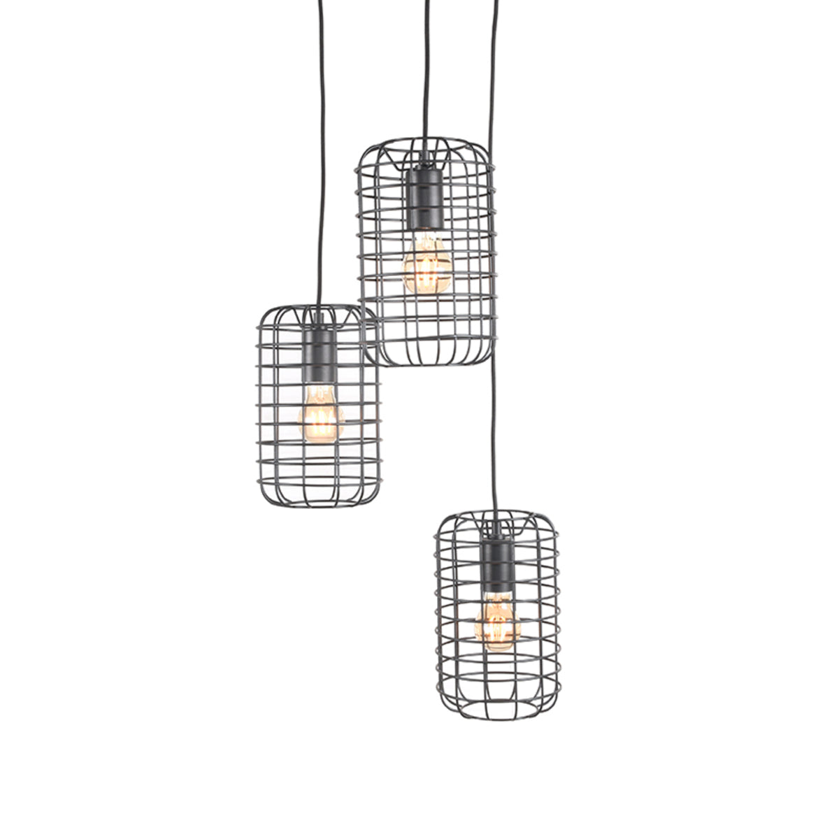 LABEL51 Hanglamp Solido - Zwart - Metaal - 3-Lichts van LABEL51 - laagste prijs offerte van PureWonen