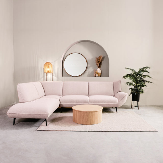 LABEL51 Hoekbank Pesaro - Naturel - Boucle - Links van LABEL51 – Luxe comfort op maat van PureWonen. Vraag naar de beste prijs.