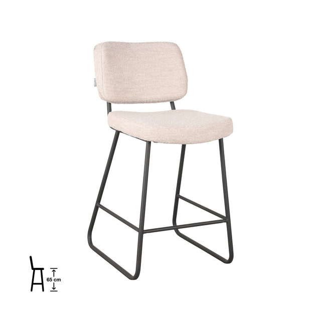 LABEL51 Barkruk Noah - Naturel - Boucle - Zithoogte 65 van LABEL51 - laagste prijs offerte van PureWonen