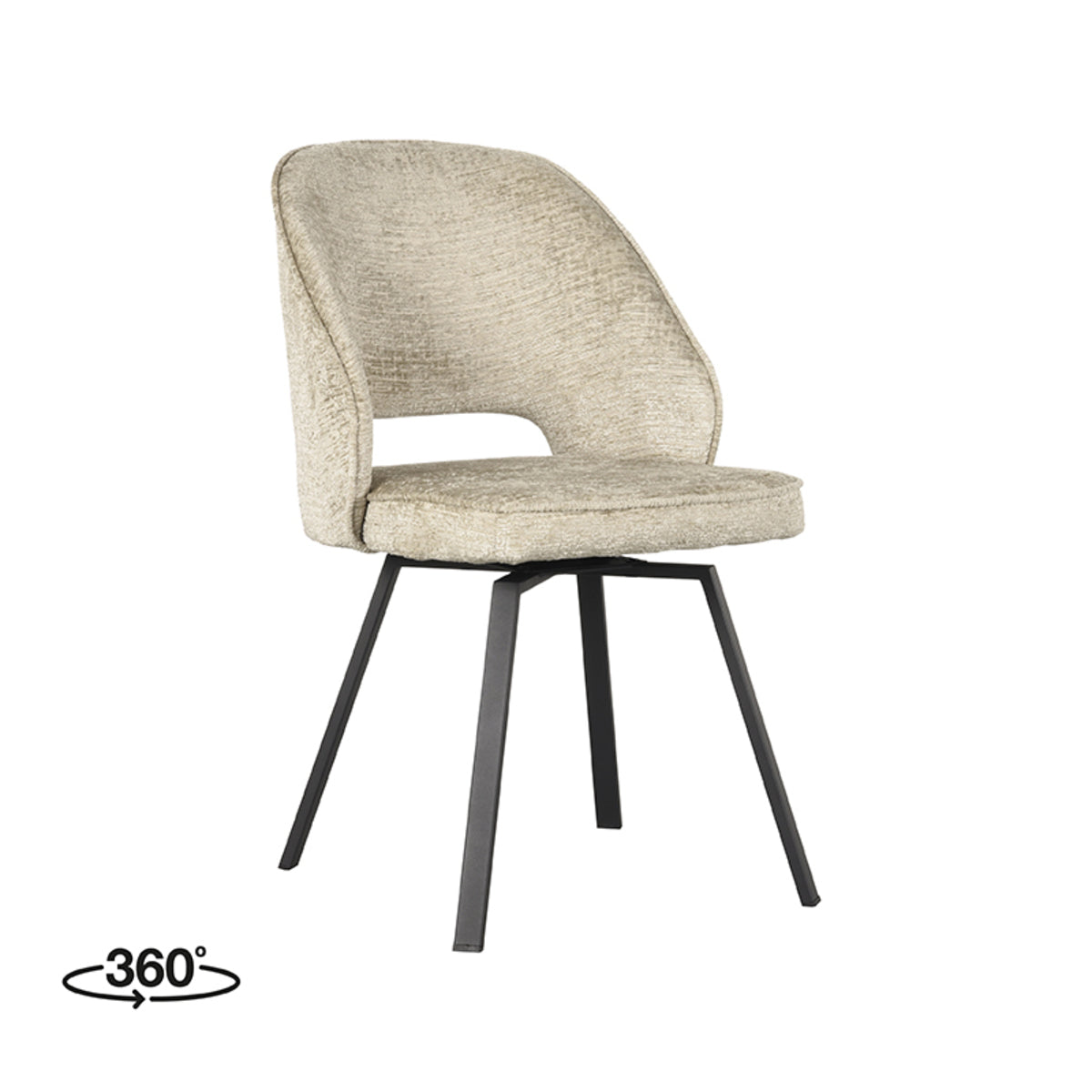 LABEL51 Eetkamerstoel Lewis - Beige - Fluweel van LABEL51 – Luxe comfort op maat van PureWonen. Vraag naar de beste prijs.