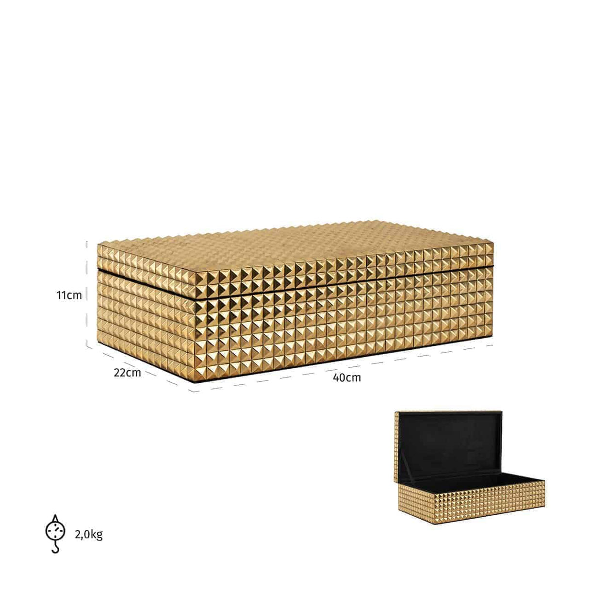 Juwelenbox Blaze goud (Gold) van Richmond Interiors – Luxe comfort op maat van PureWonen. Vraag naar de beste prijs.