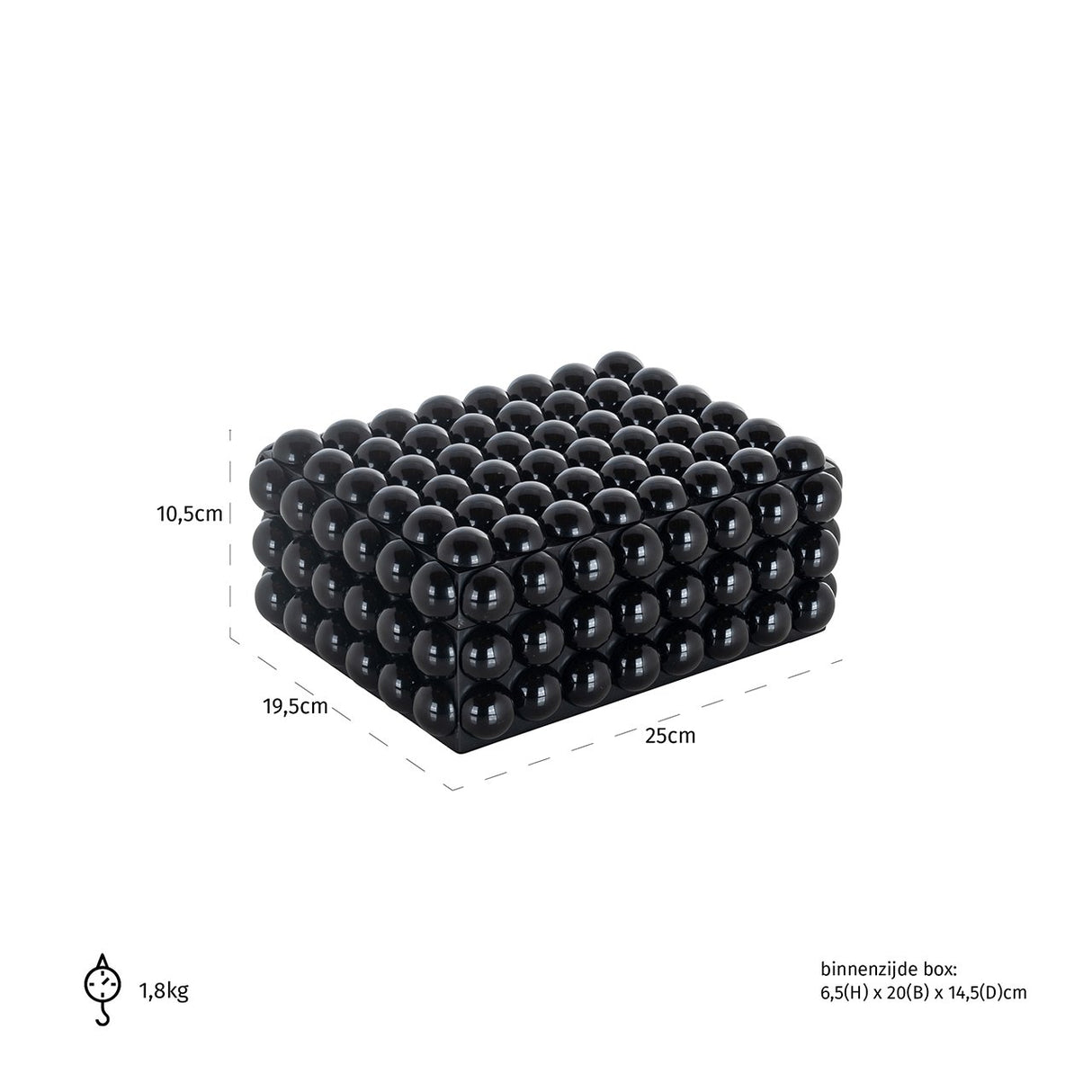 Juwelenbox Batool klein (Black) van Richmond Interiors – Luxe comfort op maat van PureWonen. Vraag naar de beste prijs.