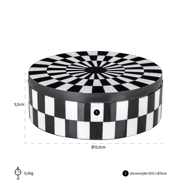 Opbergbox Nore (Black/white) van Richmond Interiors – Luxe comfort op maat van PureWonen. Vraag naar de beste prijs.