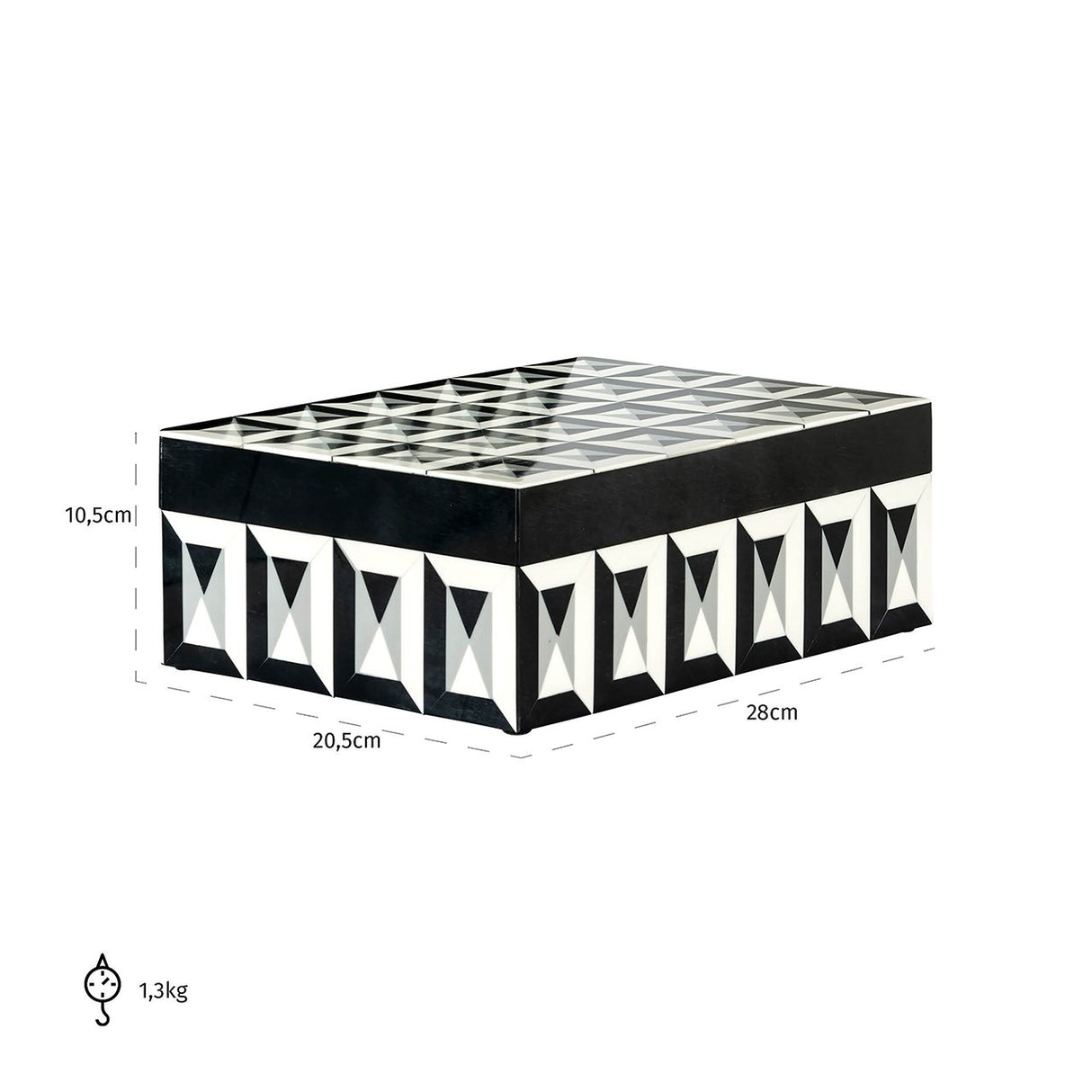 Juwelenbox Licia groot (Black/white) van Richmond Interiors – Luxe comfort op maat van PureWonen. Vraag naar de beste prijs.