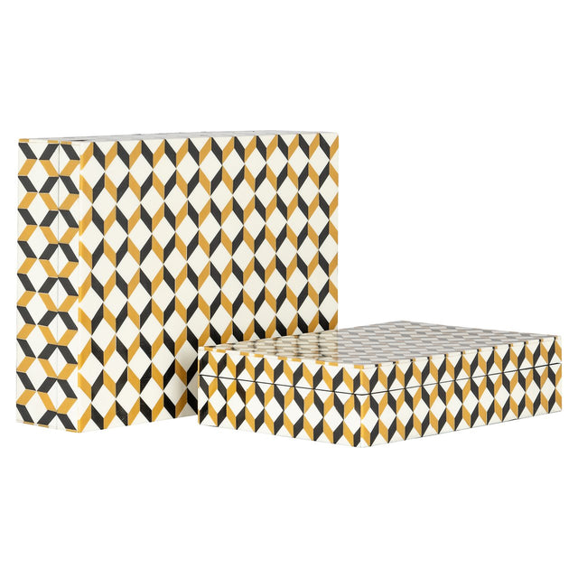 Opbergbox Frences set van 2 (Black/gold) van Richmond Interiors – Luxe comfort op maat van PureWonen. Vraag naar de beste prijs.