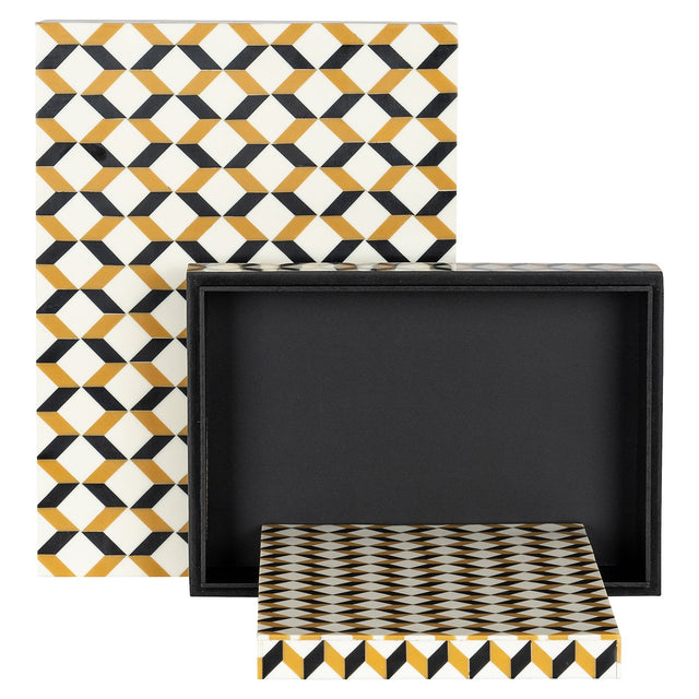 Opbergbox Frences set van 2 (Black/gold) van Richmond Interiors – Luxe comfort op maat van PureWonen. Vraag naar de beste prijs.