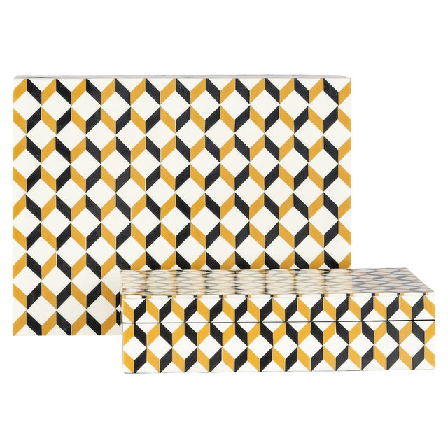 Opbergbox Frences set van 2 (Black/gold) van Richmond Interiors – Luxe comfort op maat van PureWonen. Vraag naar de beste prijs.