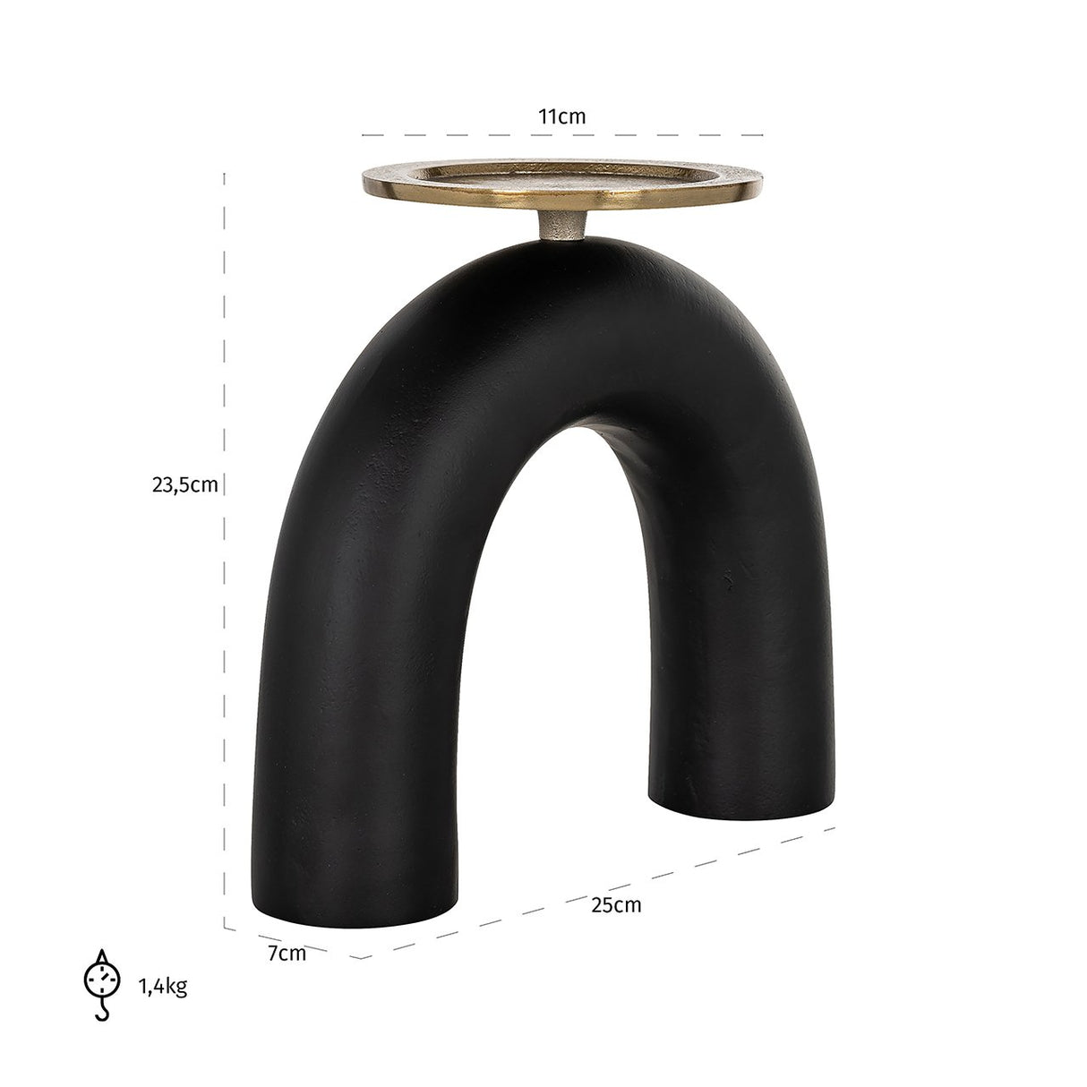 Kandelaar Livi groot (Black/gold) van Richmond Interiors – Luxe comfort op maat van PureWonen. Vraag naar de beste prijs.
