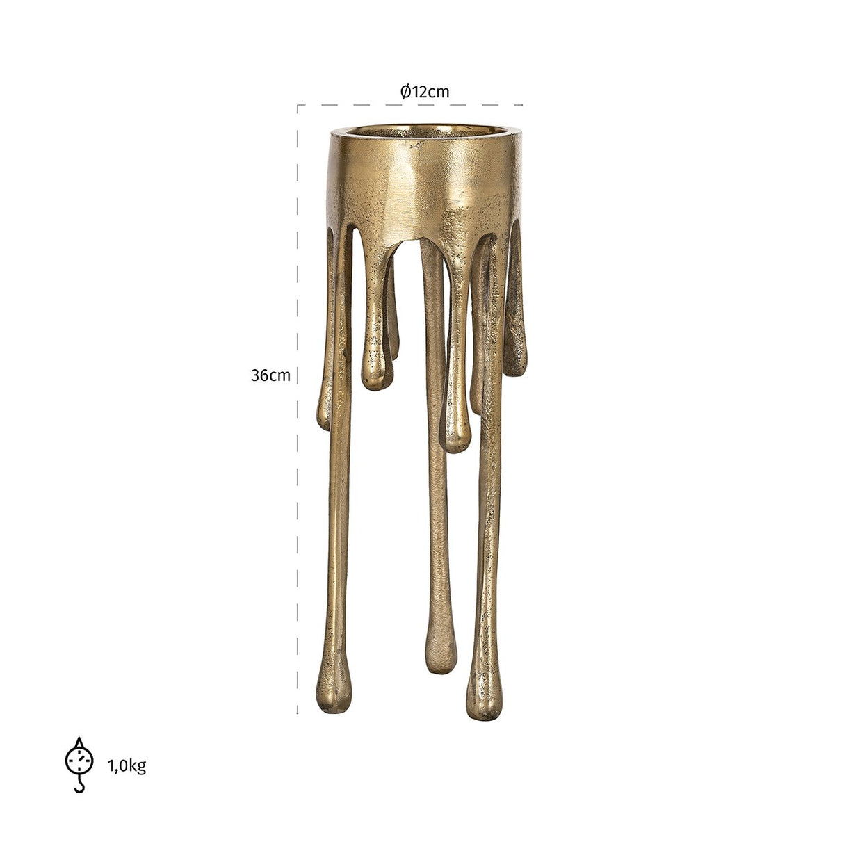 Kandelaar Lorin klein (Brushed Gold) van Richmond Interiors – Luxe comfort op maat van PureWonen. Vraag naar de beste prijs.