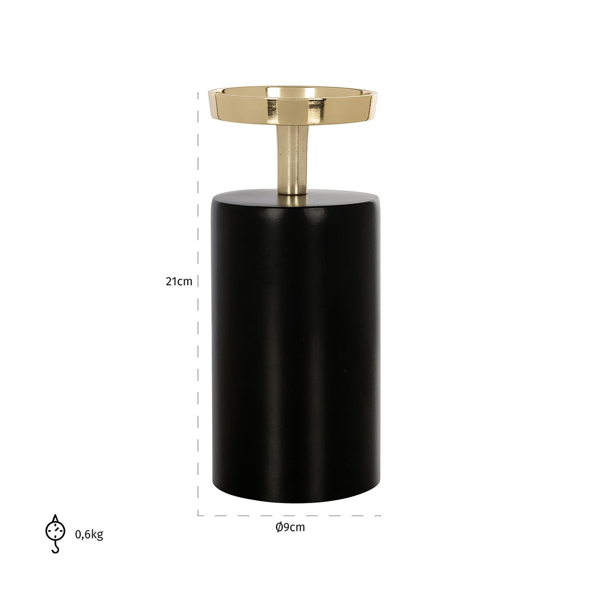 Kandelaar Caya klein (Black/gold) van Richmond Interiors – Luxe comfort op maat van PureWonen. Vraag naar de beste prijs.