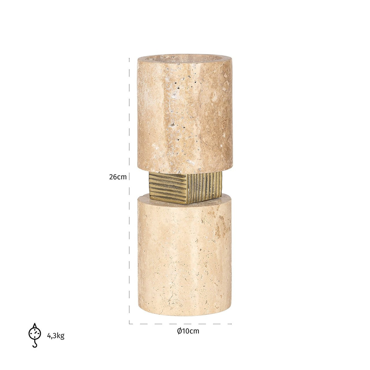 Kandelaar Boaz groot (Beige) van Richmond Interiors – Luxe comfort op maat van PureWonen. Vraag naar de beste prijs.
