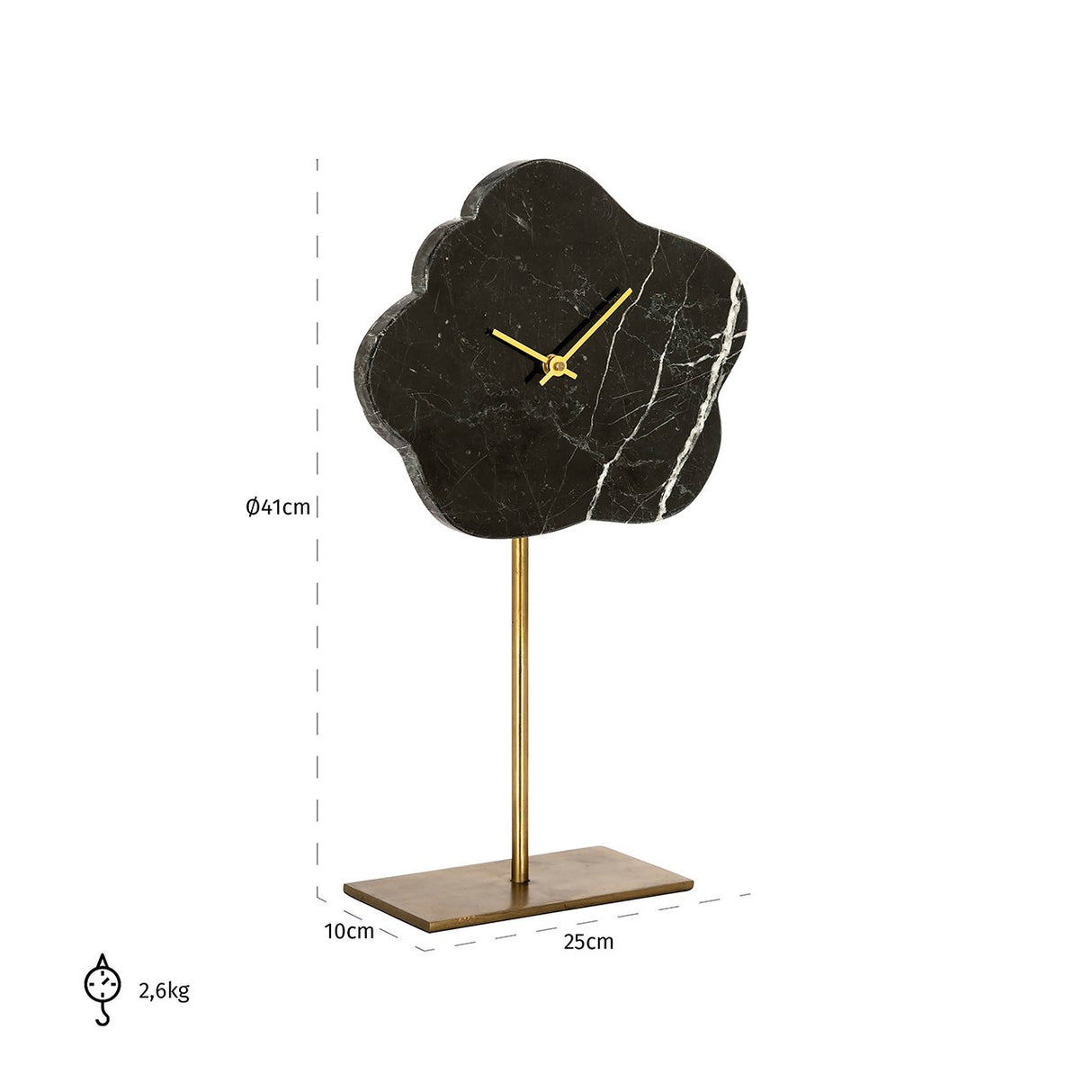 Klok Bram met standaard (Black/gold) van Richmond Interiors – Luxe comfort op maat van PureWonen. Vraag naar de beste prijs.