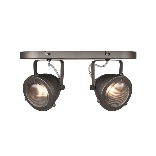 LABEL51 Spot Moto - Burned Steel - Metaal - 2 Lichts van LABEL51 – Luxe comfort op maat van PureWonen. Vraag naar de beste prijs.