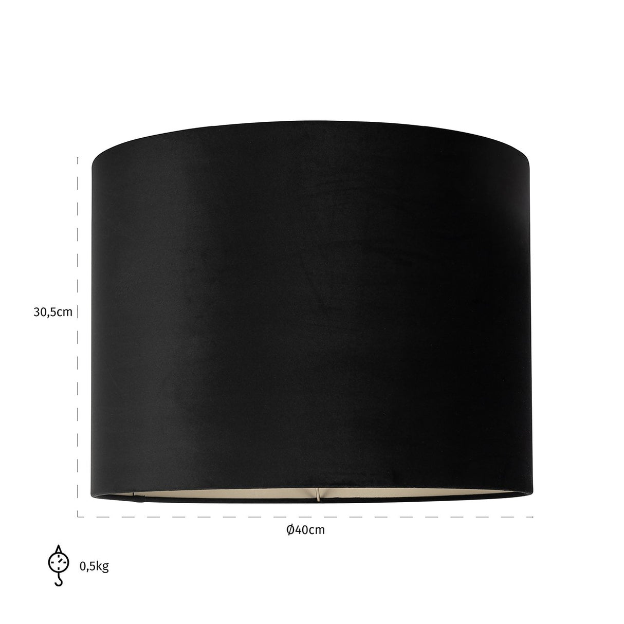 Lampenkap Maddy black velvet, medium (Black) van Richmond Interiors – Luxe comfort op maat van PureWonen. Vraag naar de beste prijs.