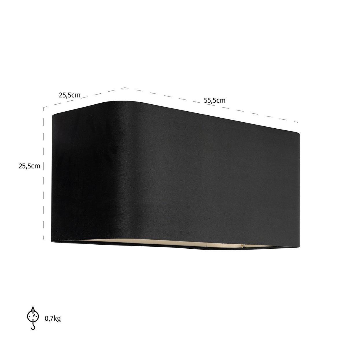 Lampenkap Maddy black velvet, rechthoekig (Black) van Richmond Interiors – Luxe comfort op maat van PureWonen. Vraag naar de beste prijs.