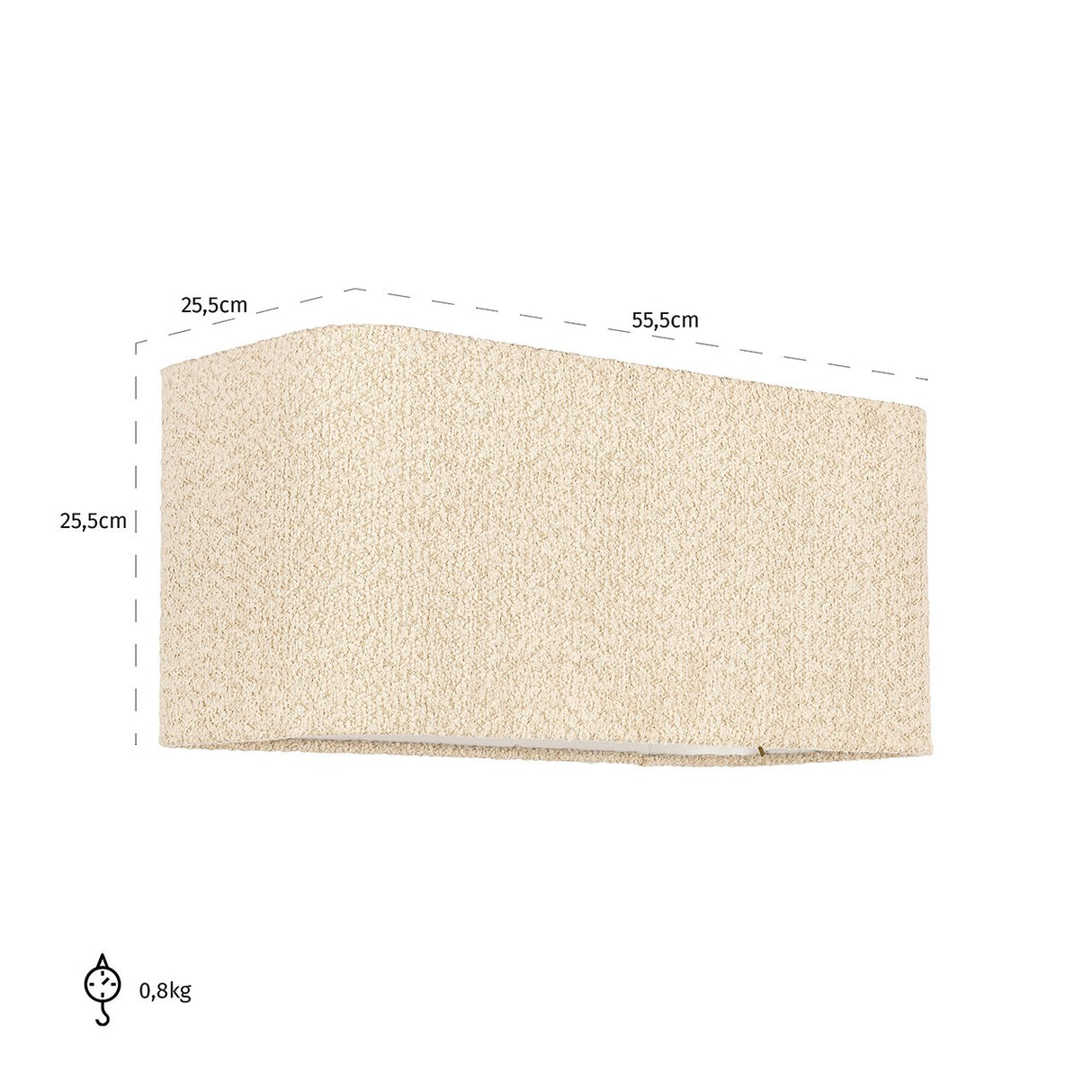 Lampenkap Miley sand bouclé, rechthoekig van Richmond Interiors – Luxe comfort op maat van PureWonen. Vraag naar de beste prijs.