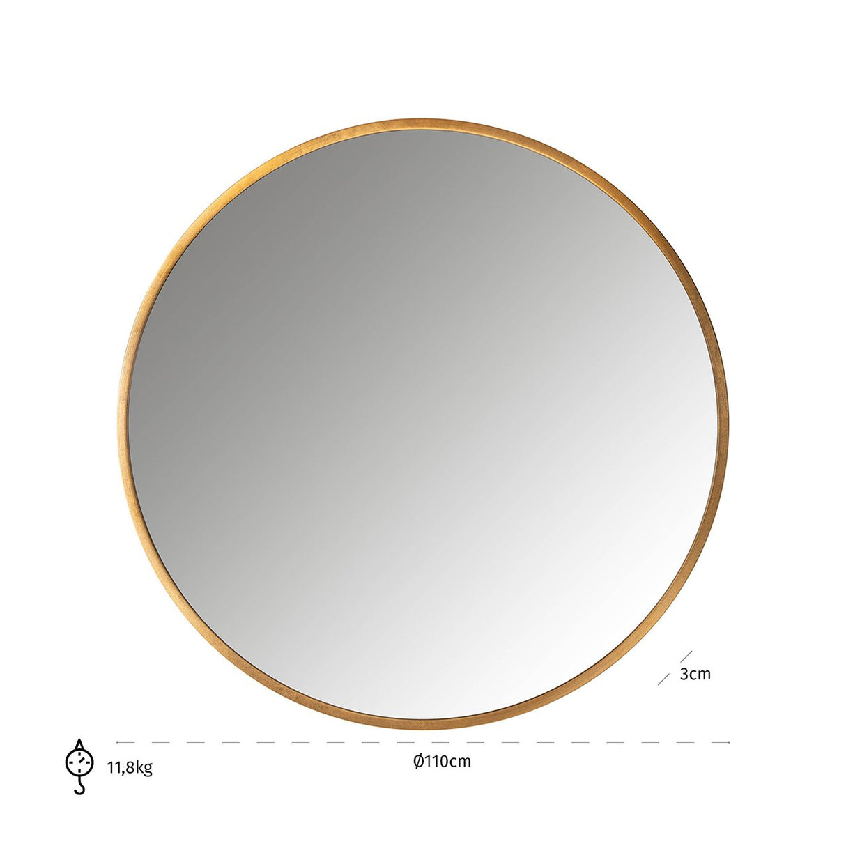 Spiegel Maevy goud 110Ø (Gold) van Richmond Interiors – Luxe comfort op maat van PureWonen. Vraag naar de beste prijs.