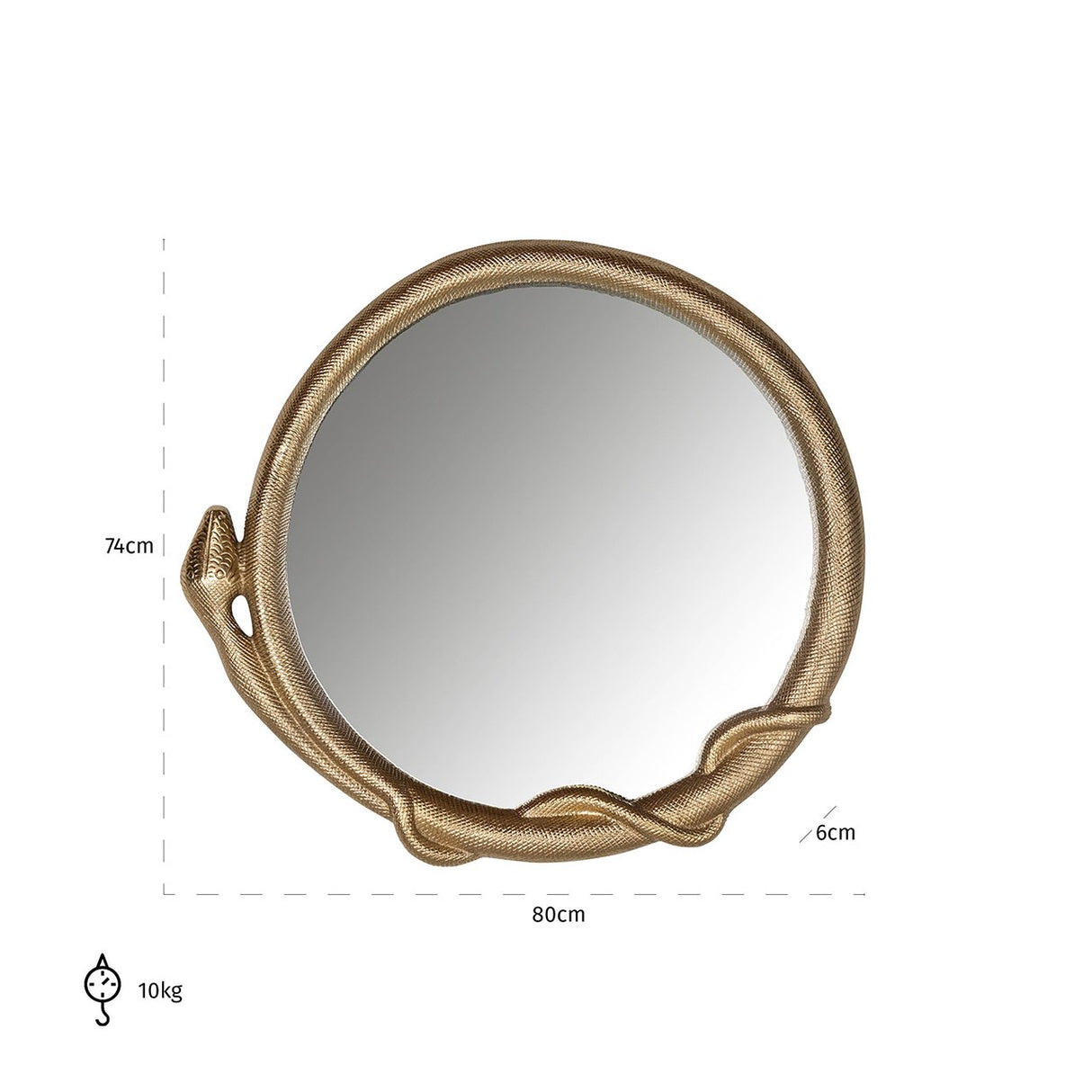 Spiegel snake Fiona (Gold) van Richmond Interiors – Luxe comfort op maat van PureWonen. Vraag naar de beste prijs.