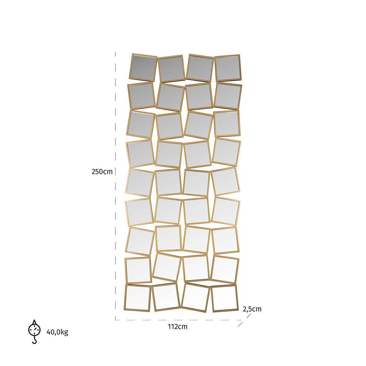 Spiegel Badia goud (Gold) van Richmond Interiors – Luxe comfort op maat van PureWonen. Vraag naar de beste prijs.