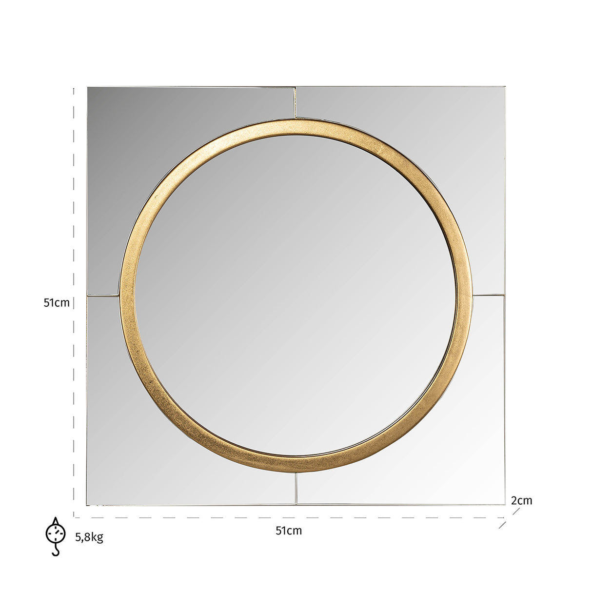 Spiegel Briana rond goud (Gold) van Richmond Interiors – Luxe comfort op maat van PureWonen. Vraag naar de beste prijs.