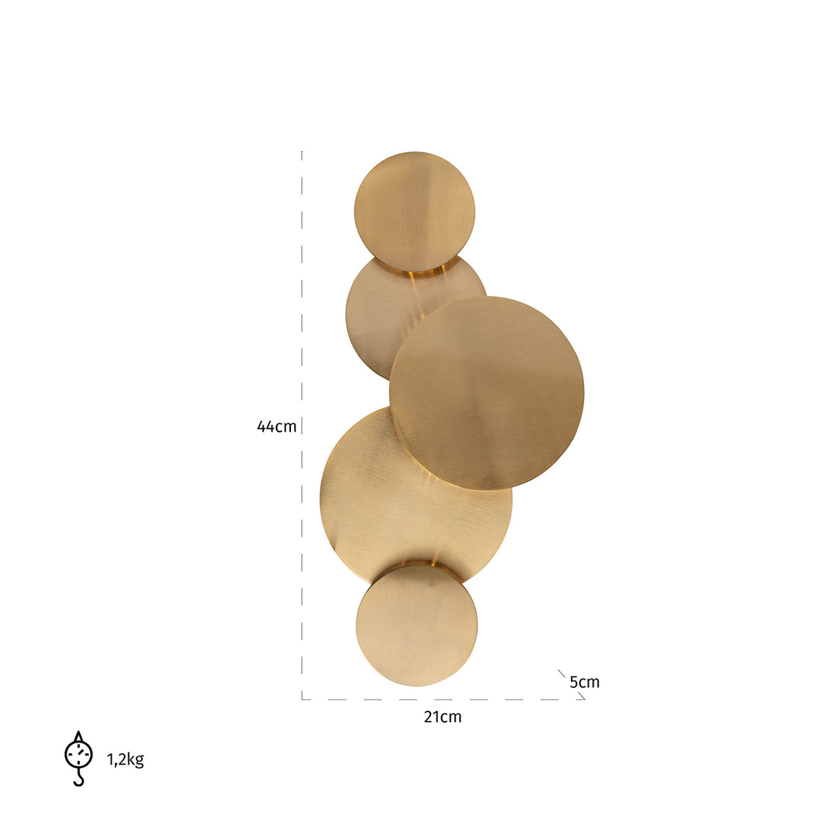 Wandlamp Collin (Brushed Gold) van Richmond Interiors – Luxe comfort op maat van PureWonen. Vraag naar de beste prijs.