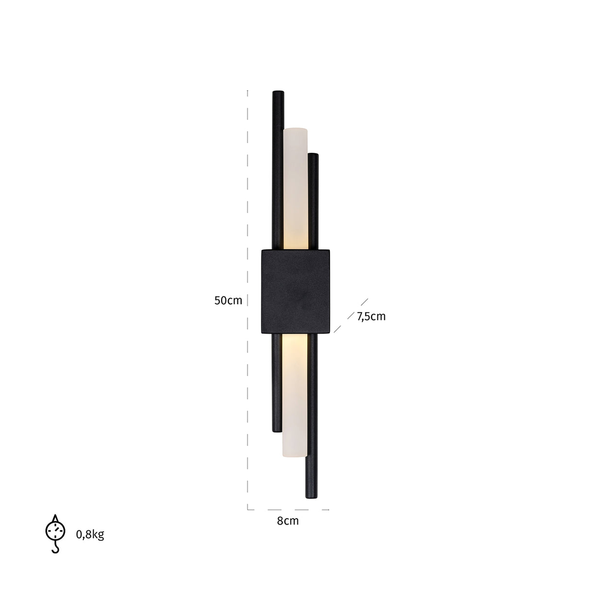 Wandlamp Mylas zwart (Black) van Richmond Interiors – Luxe comfort op maat van PureWonen. Vraag naar de beste prijs.