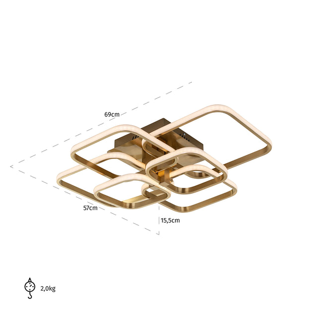 Plafondlamp Cailey (Brushed Gold) van Richmond Interiors – Luxe comfort op maat van PureWonen. Vraag naar de beste prijs.