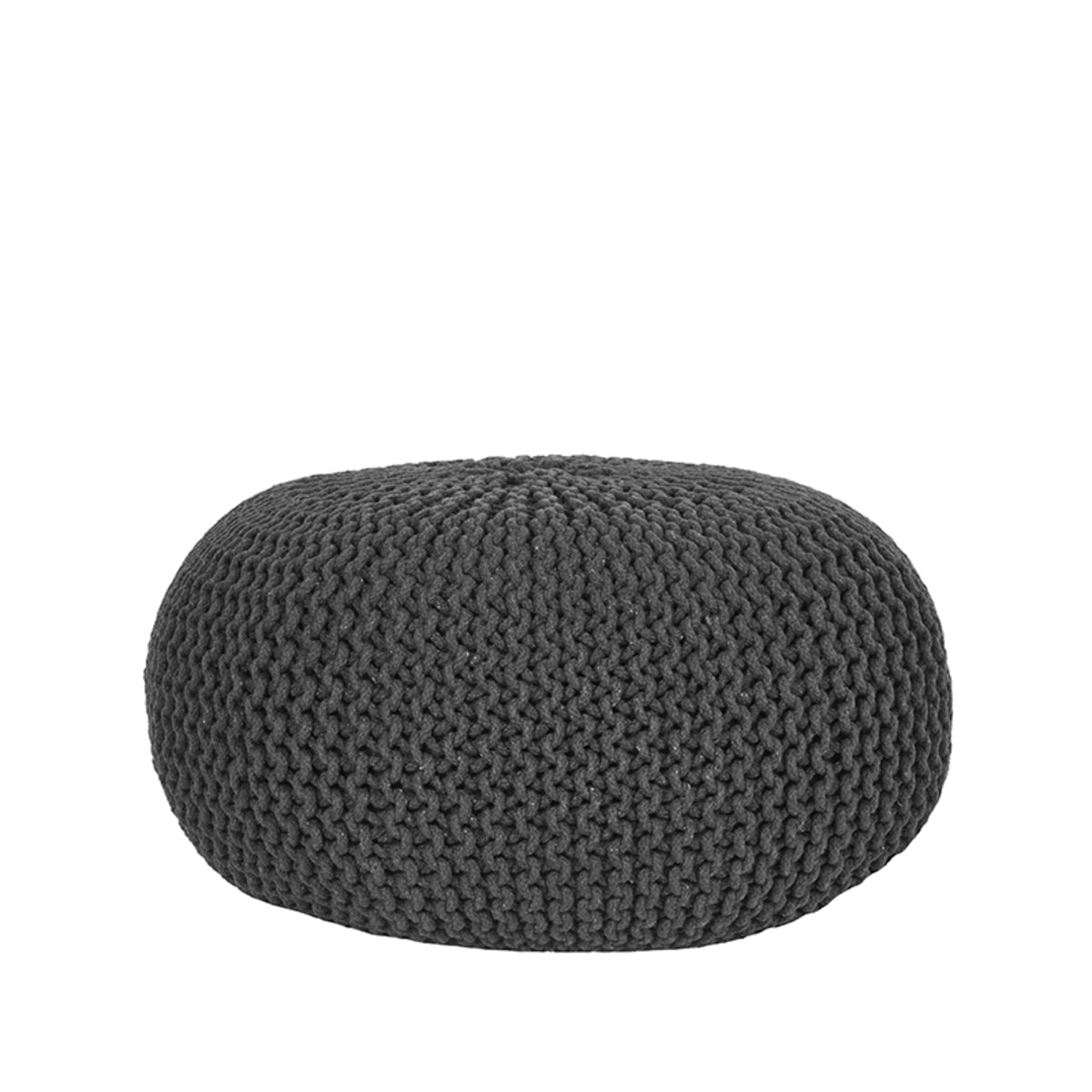 LABEL51 Poef Knitted - Antraciet - Katoen - L van LABEL51 – Luxe comfort op maat van PureWonen. Vraag naar de beste prijs.