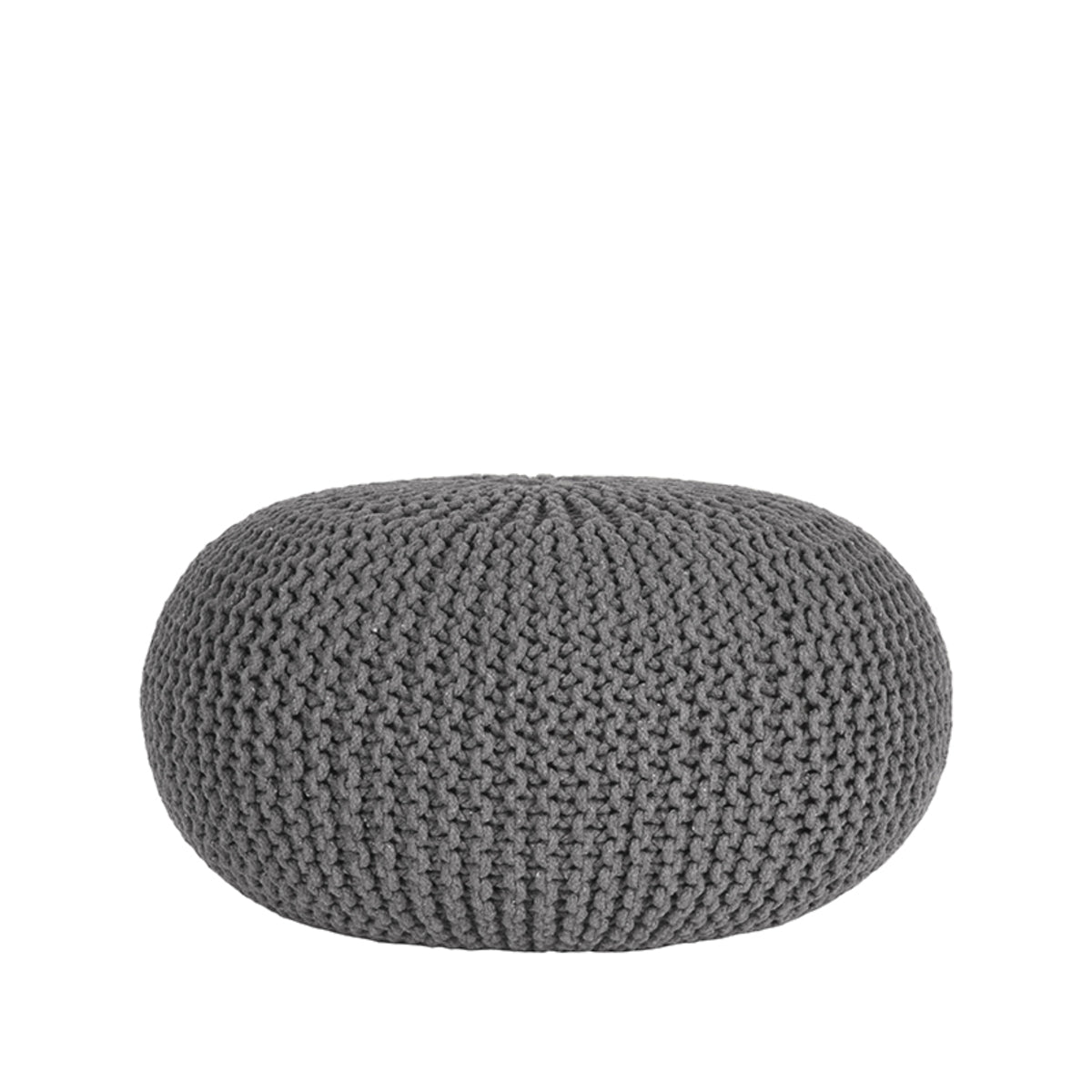 LABEL51 Poef Knitted - Donkergrijs - Katoen - L van LABEL51 – Luxe comfort op maat van PureWonen. Vraag naar de beste prijs.
