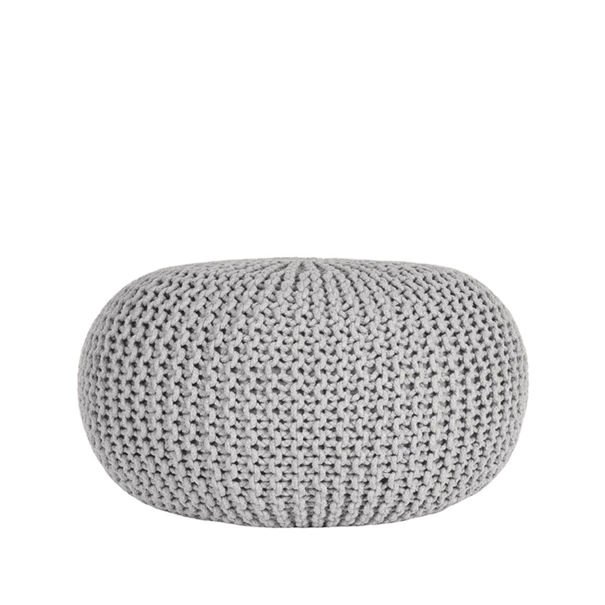 LABEL51 Poef Knitted - Lichtgrijs - Katoen - L van LABEL51 - laagste prijs offerte van PureWonen
