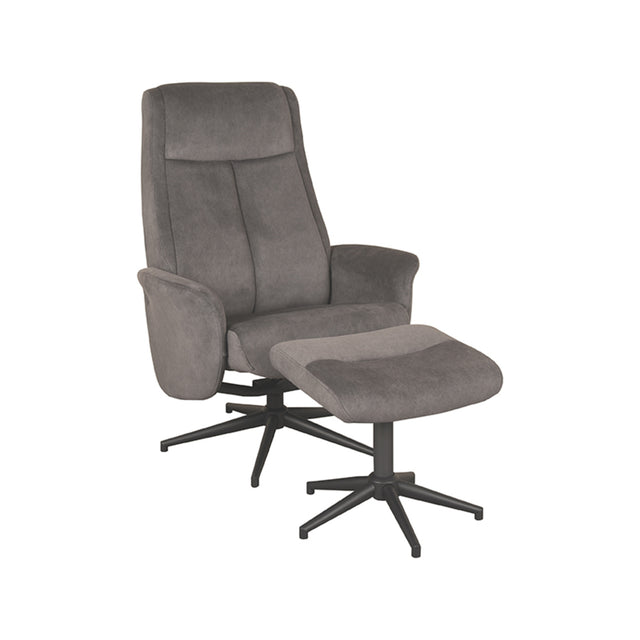 LABEL51 Fauteuil Bergen - Antraciet - Cosmo - Incl. Hocker van LABEL51 – Luxe comfort op maat van PureWonen. Vraag naar de beste prijs.