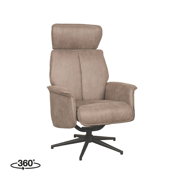 LABEL51 Fauteuil Verdal - Taupe - Micro Suede - Excl. Hocker van LABEL51 – Luxe comfort op maat van PureWonen. Vraag naar de beste prijs.