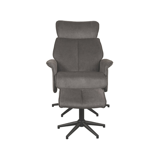 LABEL51 Fauteuil Verdal - Antraciet - Cosmo - Incl. Hocker van LABEL51 – Luxe comfort op maat van PureWonen. Vraag naar de beste prijs.