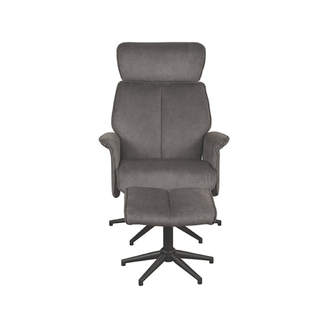 LABEL51 Fauteuil Verdal - Antraciet - Cosmo - Incl. Hocker van LABEL51 – Luxe comfort op maat van PureWonen. Vraag naar de beste prijs.
