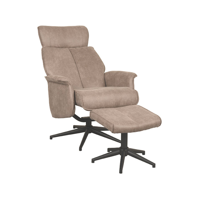 LABEL51 Fauteuil Verdal - Taupe - Micro Suede - Incl. Hocker van LABEL51 - laagste prijs offerte van PureWonen