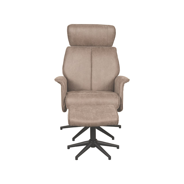 LABEL51 Fauteuil Verdal - Taupe - Micro Suede - Incl. Hocker van LABEL51 - laagste prijs offerte van PureWonen