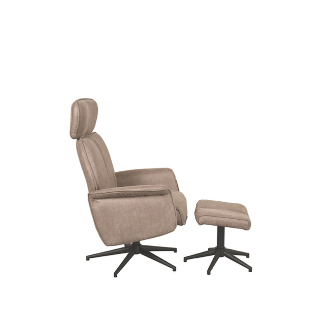 LABEL51 Fauteuil Verdal - Taupe - Micro Suede - Incl. Hocker van LABEL51 - laagste prijs offerte van PureWonen