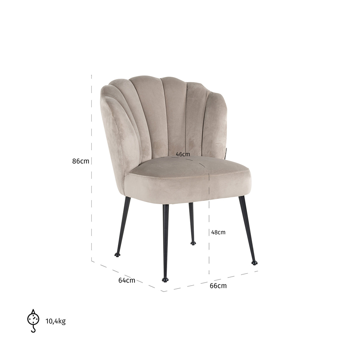 Stoel Pippa khaki velvet / black (Quartz Khaki 903) van Richmond Interiors – Luxe comfort op maat van PureWonen. Vraag naar de beste prijs.