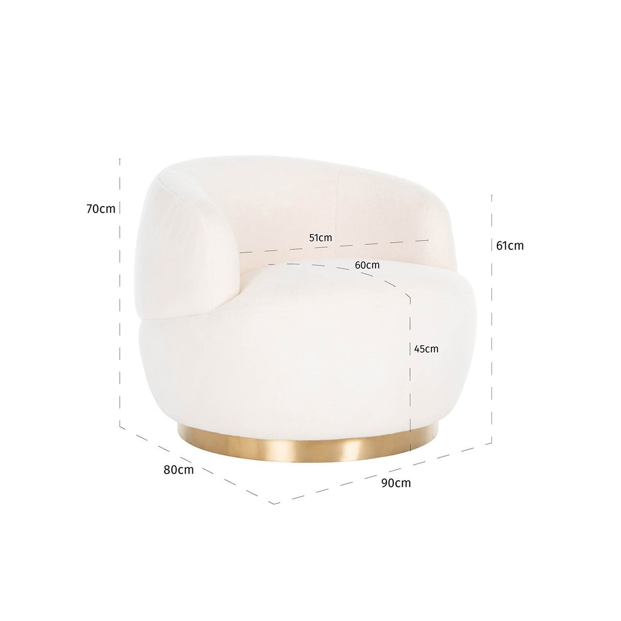 Draaifauteuil Teddy white furry (Himalaya 900 white furry) van Richmond Interiors – Luxe comfort op maat van PureWonen. Vraag naar de beste prijs.