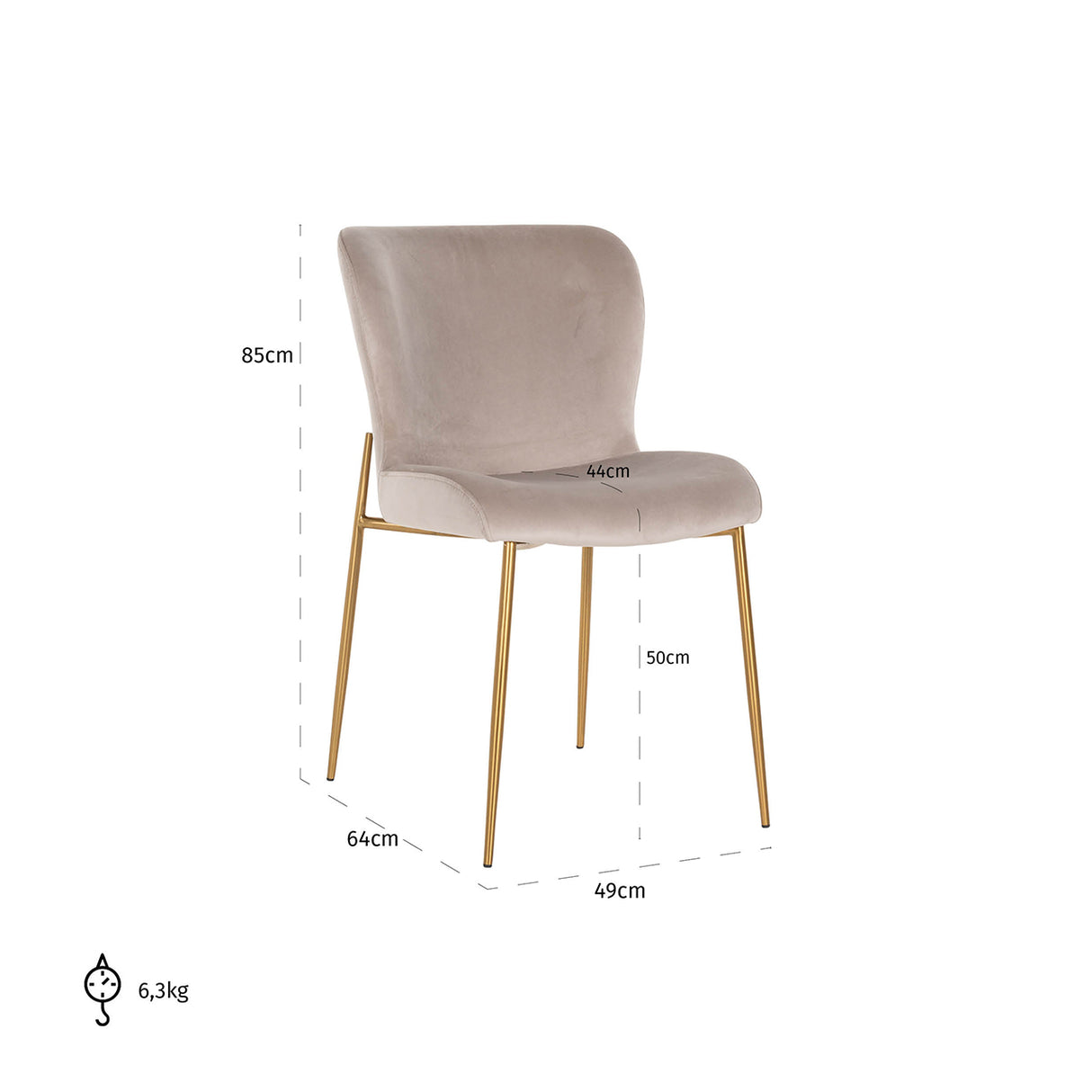 Stoel Odessa khaki / brushed gold fire retardant (FR-Quartz 903 Khaki) van Richmond Interiors – Luxe comfort op maat van PureWonen. Vraag naar de beste prijs.