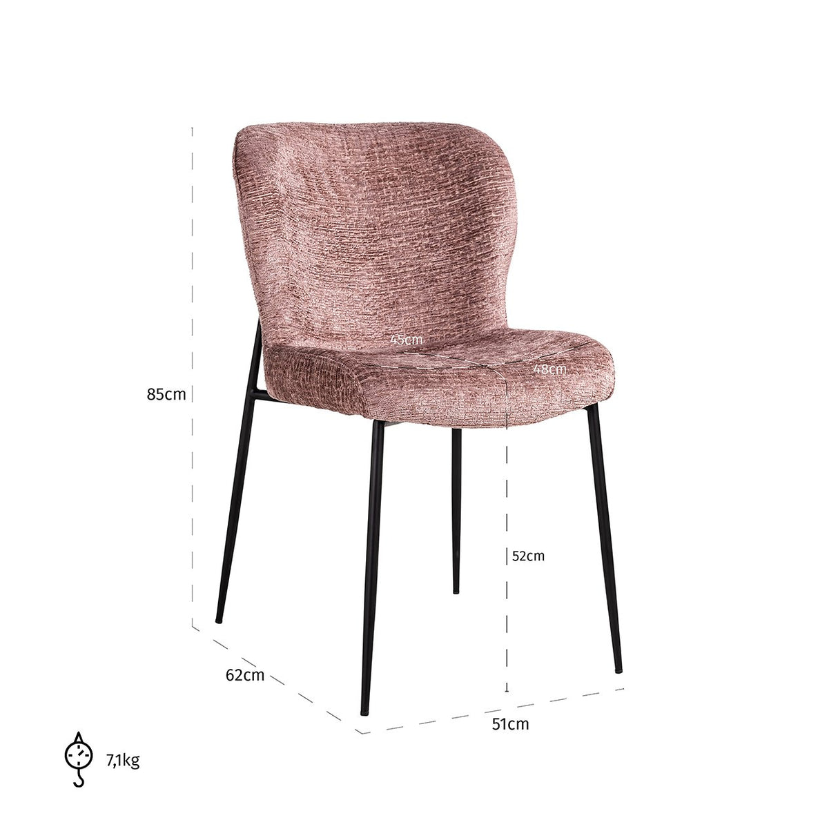 Stoel Darby pale fusion/black fire retardant (FR-Fusion pale 200) van Richmond Interiors - laagste prijs offerte van PureWonen