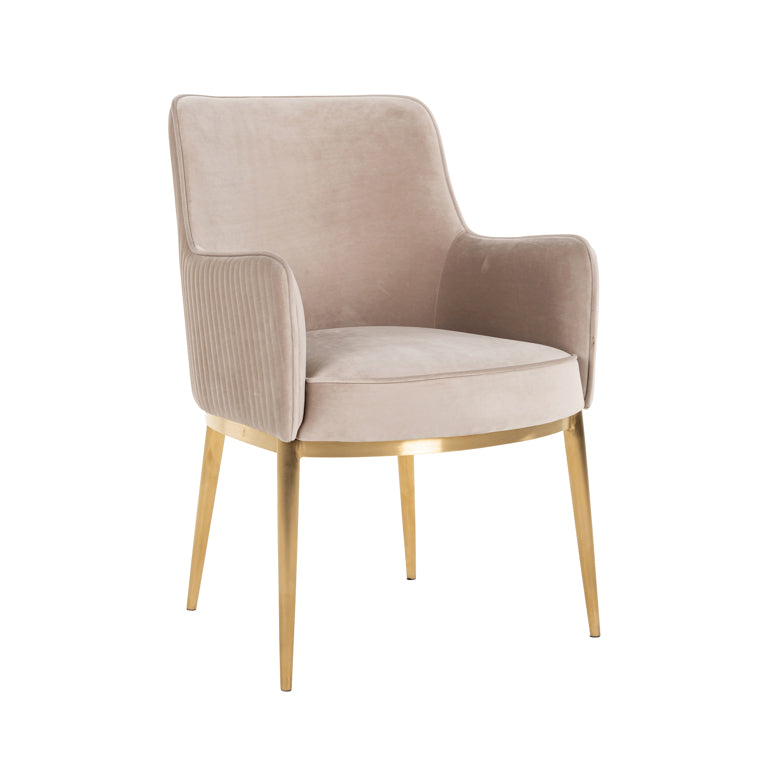 Stoel Breeze khaki velvet / brushed gold fire retardant (FR-Quartz 903 Khaki) van Richmond Interiors – Luxe comfort op maat van PureWonen. Vraag naar de beste prijs.